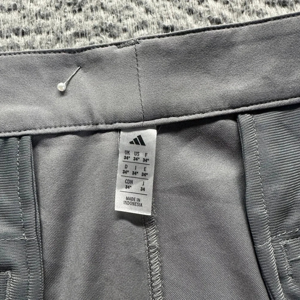 Adidas Shorts Mens 38 Gray Striped Athletic Performance Gym Running Activewear